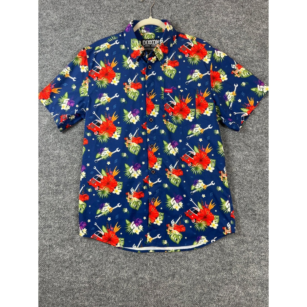 Dixxon Shirt Mens Medium Navy Blue Snap-On Tools Limited Edition Party Tropical